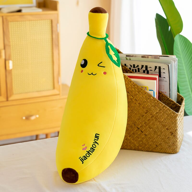Adorable banana plush doll, creative stuffed toy for home decor