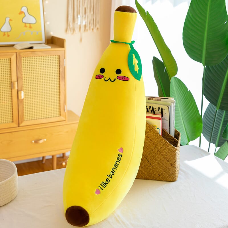Realistic banana plush toy, simulation fruit design for kids’ room decor