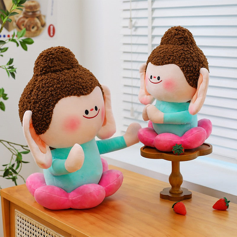 Sacred Lotus Buddha doll, Yungang Grottoes inspired cultural artwork  Chinese Yungang Grottoes lotus-themed Buddha figurine, perfect for meditation decor