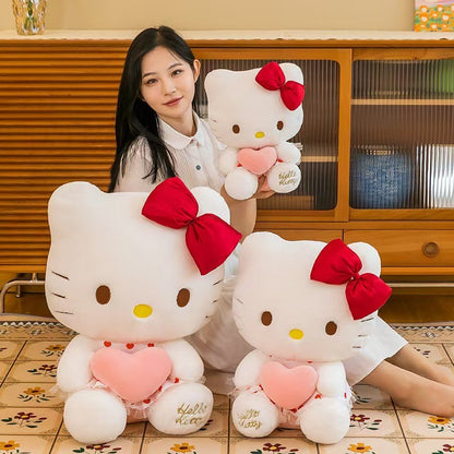 Hello Kitty plush figure, kawaii stuffed doll for birthdays and holidays  Cute Hello Kitty plush toy for kids, soft and huggable cartoon doll