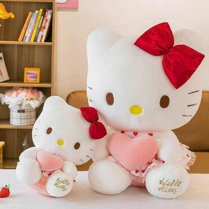 Hello Kitty cartoon plush doll, cute stuffed toy for kids and collectors  Adorable Hello Kitty plush toy, soft stuffed animal for children