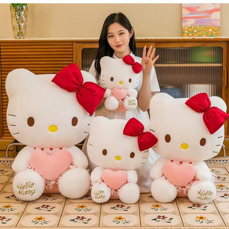 Soft Hello Kitty plush doll, ideal gift for kids and Hello Kitty fans  Hello Kitty cartoon plush figure, cuddly toy for children and collectors