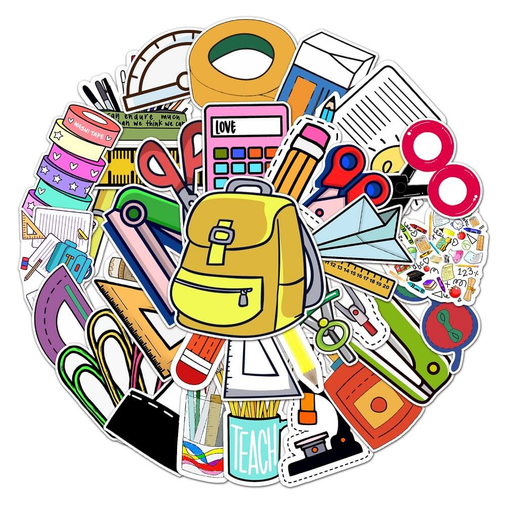 Stationery-309 Stickers – 50pcs of Colorful Stickers for Customizing Journals and Planners  Stationery-309 Stickers – Stationery-Themed Stickers for Organizing and Decorating  Stationery-309 Stickers – 50pcs Creative Stickers for Crafting, Scrapbooking, a