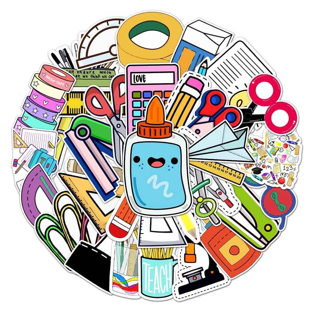 Stationery-309 Stickers 50pcs – Colorful Stickers for Scrapbooking and Journals  Stationery-309 Stickers – 50pcs Stationery Stickers for Personalizing School Supplies  Stationery-309 Stickers – Fun and Creative Stickers for DIY Stationery Projects