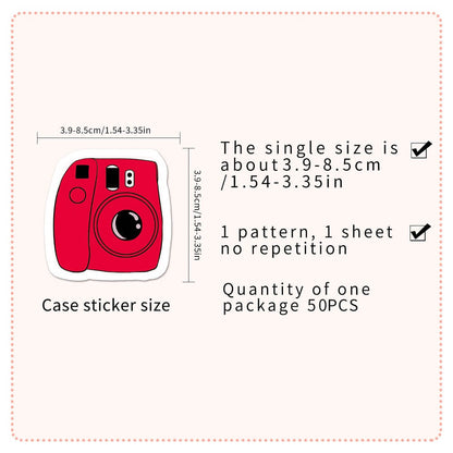 50pcs Camera Stickers – Photography Themed Stickers for Crafting