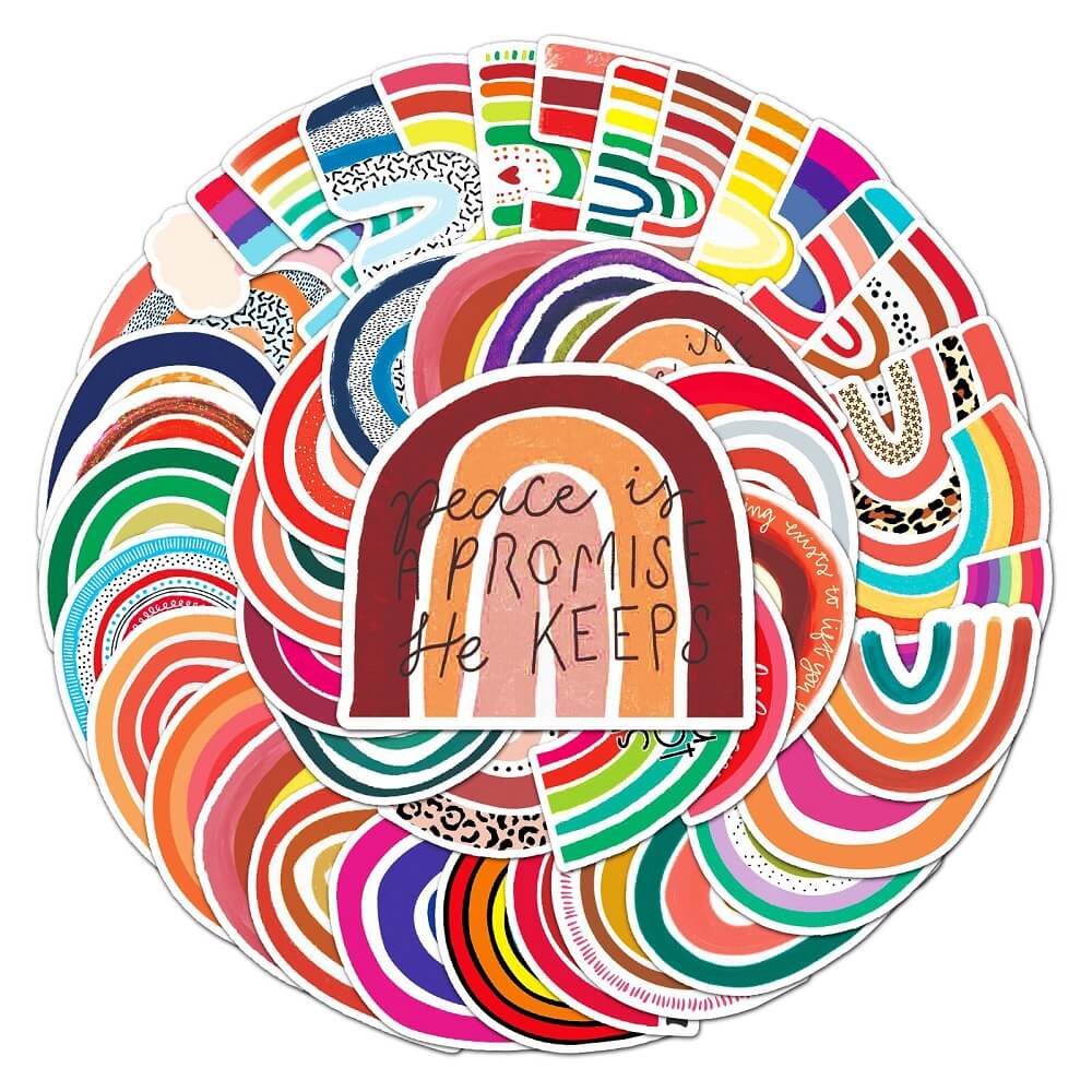 Rainbow Bridge Stickers - 50pcs Colorful Rainbow Stickers for Kids  50pcs Rainbow Bridge Stickers – Vibrant Rainbow Themed Stickers for Scrapbooking  Rainbow Bridge -263 Stickers – 50pcs Cute Rainbow Stickers for Journals