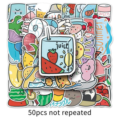 50pcs Cartoon Summer Stickers – Cute Summer Stickers for DIY Craft Projects  Cartoon Summer -714 Stickers – 50pcs Summer Stickers for Personalizing Water Bottles  50pcs Cartoon Summer Stickers – Fun and Bright Stickers for Summer Party Decor