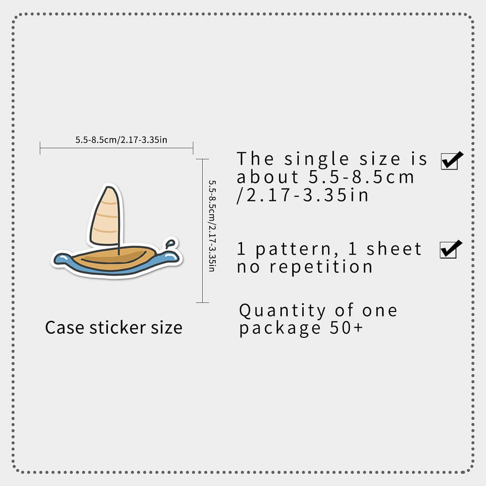Cartoon Summer -714 Stickers – 50pcs Fun Summer Stickers for Journals