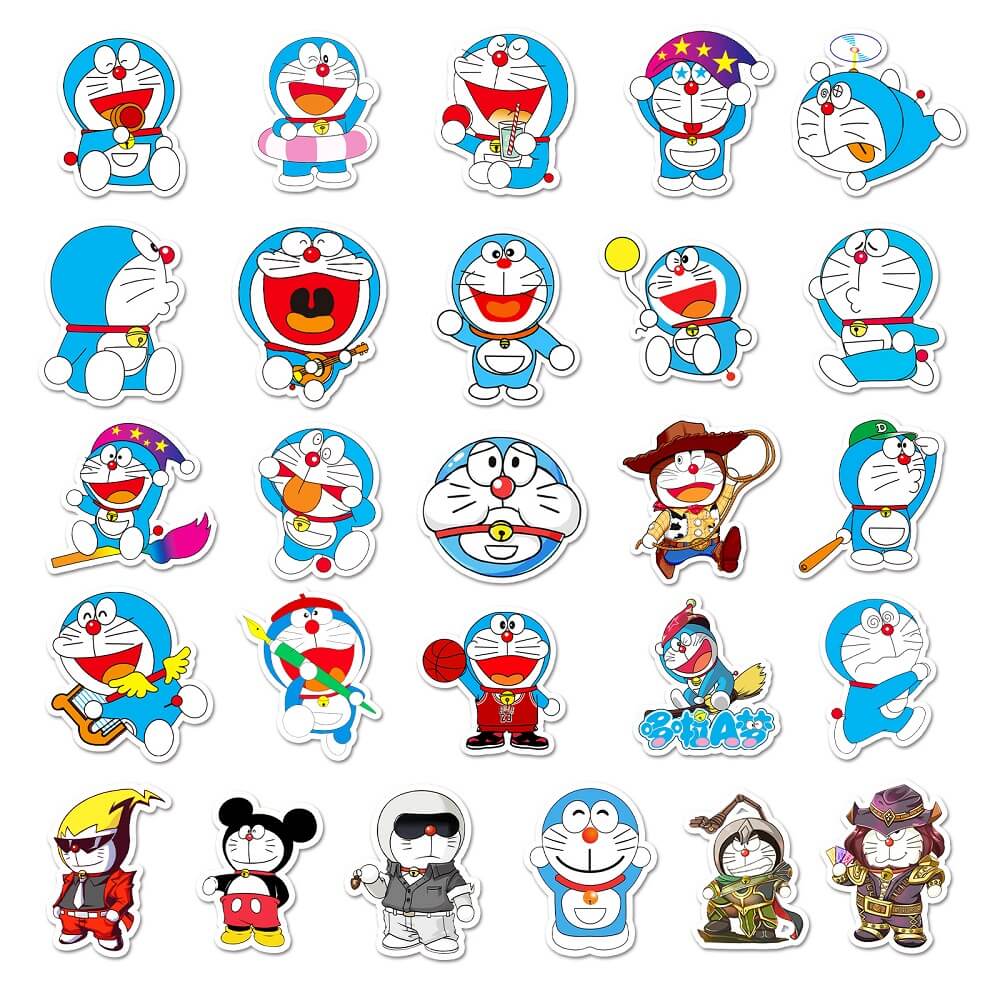 Doraemon 146 Stickers – 50pcs Colorful Doraemon Stickers for Art and Craft Projects  50pcs Doraemon 146 Stickers – Cute Doraemon Stickers for Decorating Gift Boxes and Cards