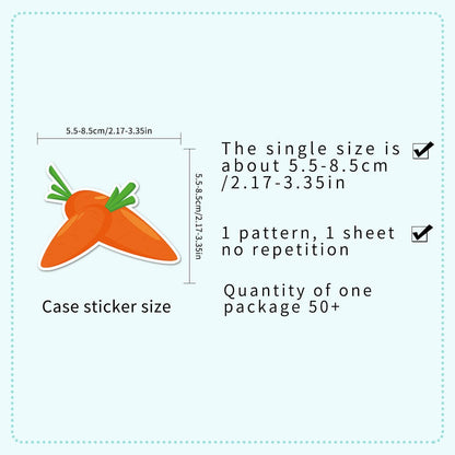 Carrot Stickers 50pcs – High-Quality Stickers for Crafting, DIY Projects, and Gifts  Carrot-1107 Stickers – Fun, Cute, and Creative Stickers for Decorating  Carrot Stickers 50pcs – Ideal for Kids’ School Supplies, Scrapbooking, and More