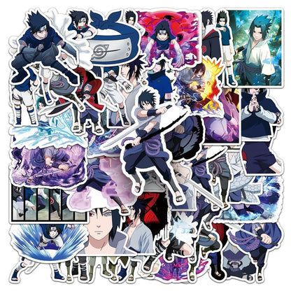 Naruto Uchiha Sasuke stickers, 50 vibrant vinyl stickers for customizing gear Naruto Uchiha Sasuke-1354 50 stickers, ideal for decorating notebooks and phone cases