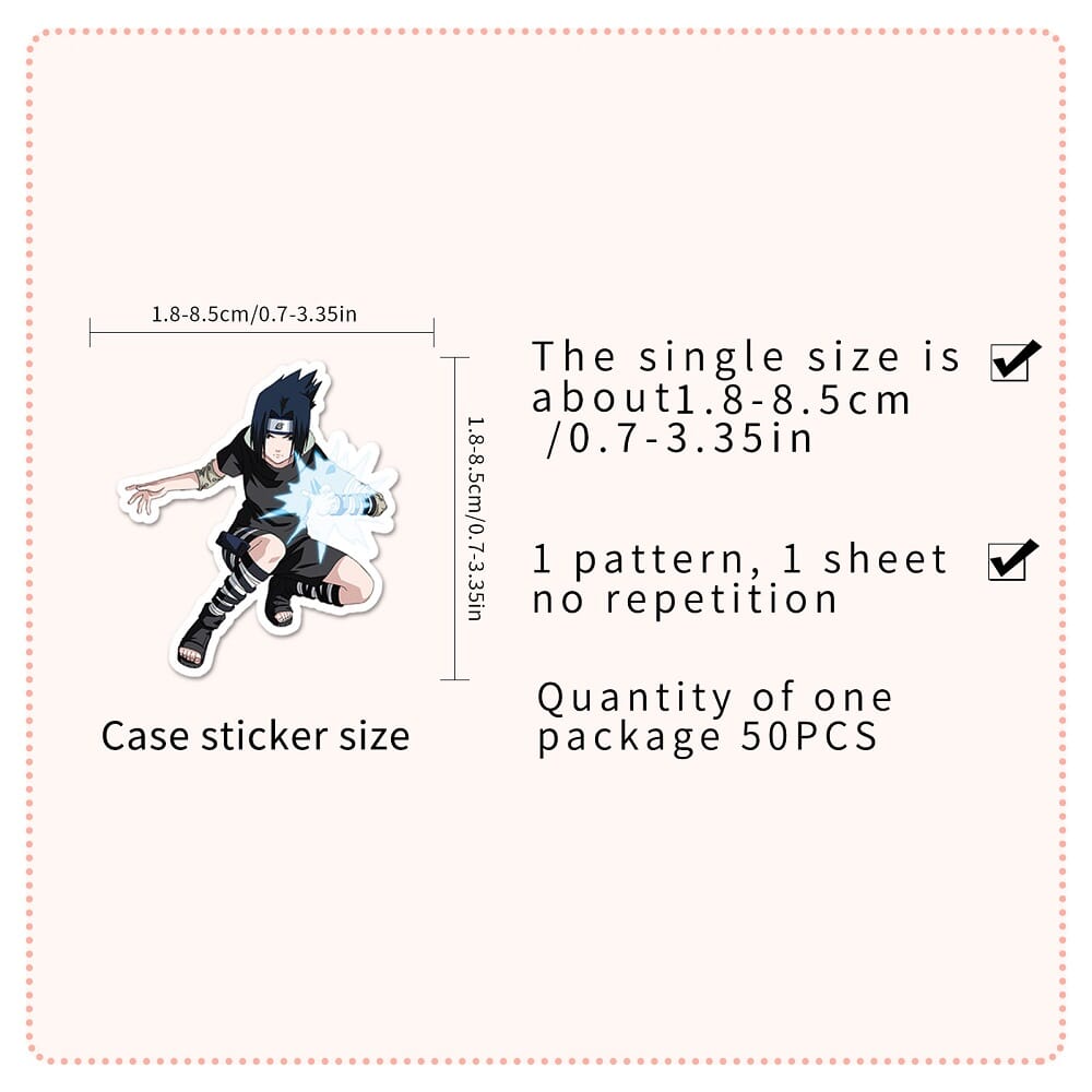 Naruto Uchiha Sasuke-1354 stickers, 50 vibrant vinyl decals for fans Naruto Uchiha Sasuke 50 stickers, collectible anime vinyl decals 50 Naruto Uchiha Sasuke stickers, perfect gift for anime and Naruto fan
