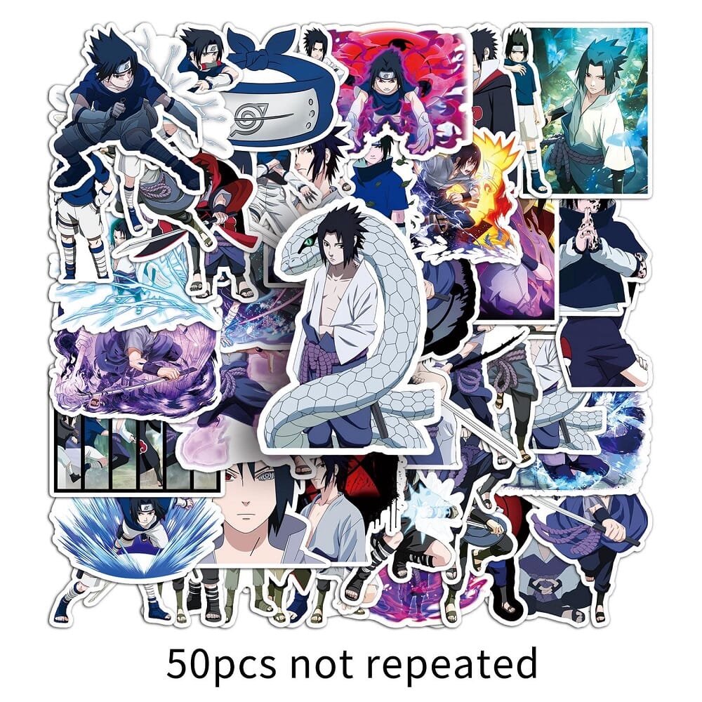 Uchiha Sasuke-1354 50 stickers, ideal for scrapbooking and journaling Naruto Uchiha Sasuke stickers 50pcs, anime character decals for customizing