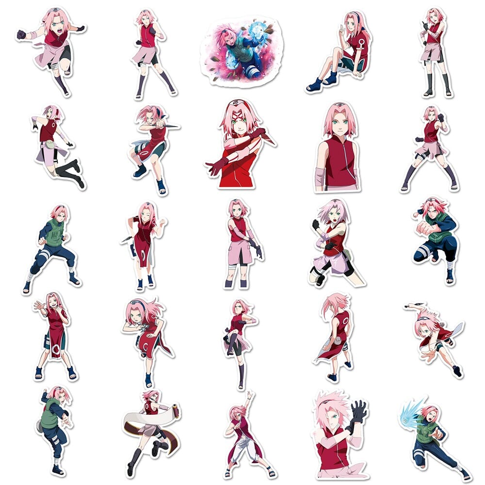 Naruto Sakura-1355 50 stickers, anime-inspired designs for fans Haruno Sakura stickers 50pcs, colorful vinyl decals for customizing items Naruto Sakura stickers, 50 vibrant stickers for Naruto enthusiasts 50-piece Naruto Sakura stickers, perfect for decor