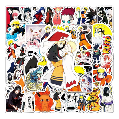 Naruto-46A stickers 62pcs, colorful vinyl decals for personalizing items Naruto-46A anime stickers, 62-piece set for decorating laptops and water bottles
