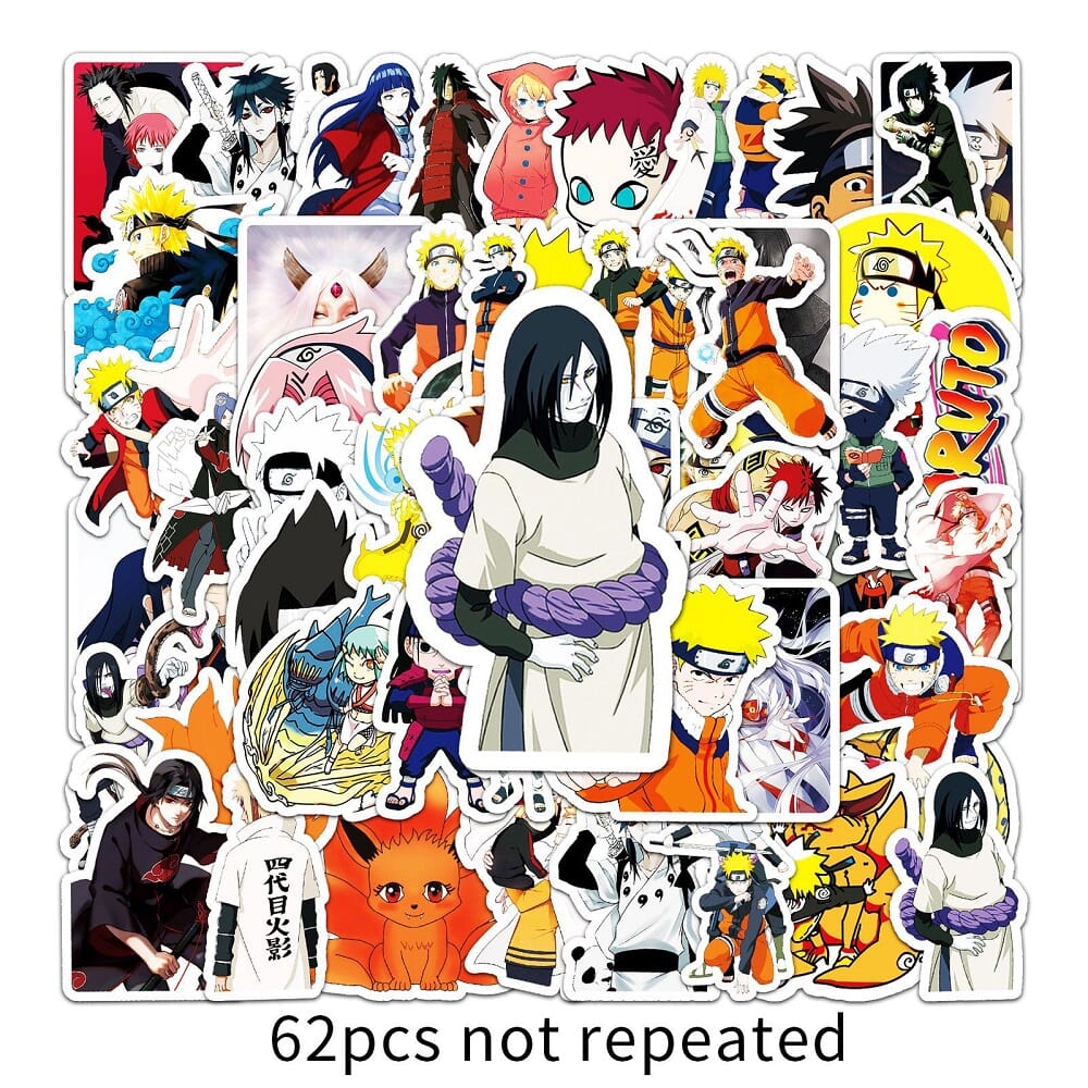 Naruto-46A 62-piece stickers, featuring characters from Naruto anime Naruto-46A stickers set, ideal for collectors and anime fans 62-piece Naruto-46A sticker pack, anime-inspired designs for customization