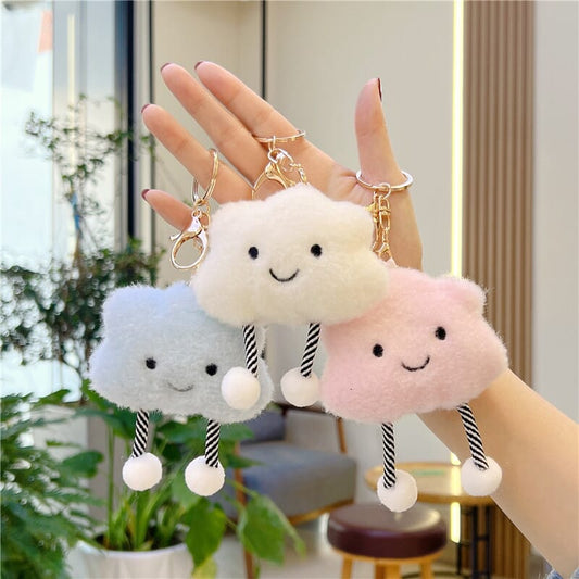 Cute little cloud plush toy keychain, adorable bag charm