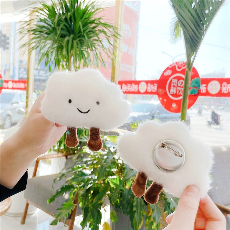 Adorable cloud plush keychain, cute small toy for keys