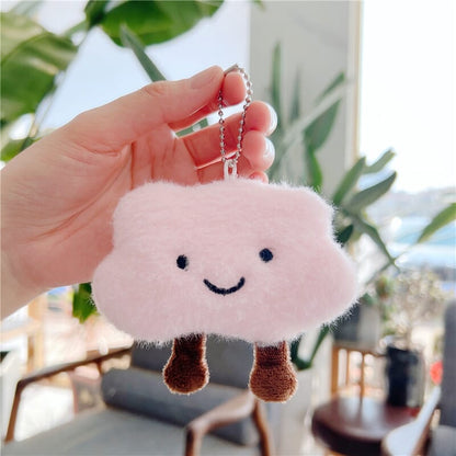 Fluffy cloud plush toy keychain, cozy and cute bag charm