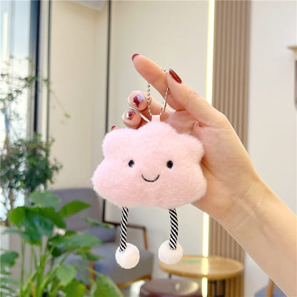 Kawaii plush cloud keychain, adorable addition to any backpack