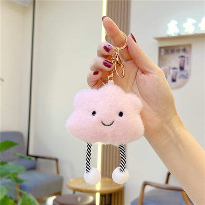 Cute plush little cloud keychain, fun and fluffy accessory for bags