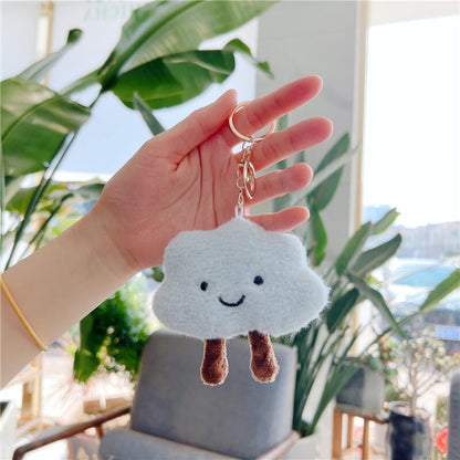 Cute little cloud plush keychain, pastel accessory for bag decoration