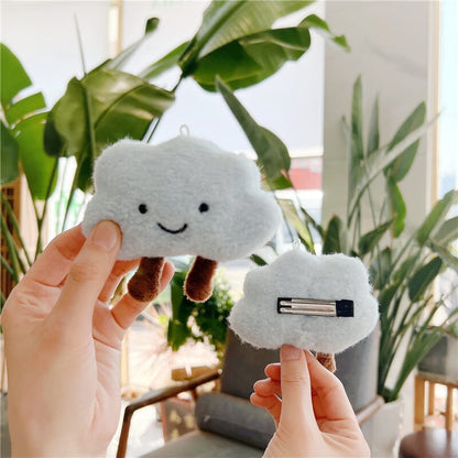 Fluffy cloud plush keychain, perfect decoration for bags