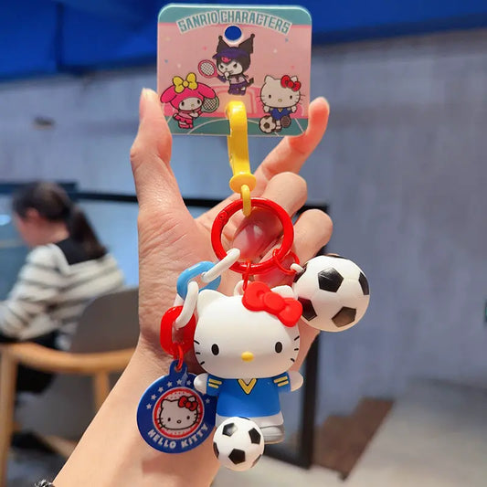 Sanrio Sports Meet plush keychain, cute small accessory for bags Sanrio plush keychain with sports meet design, adorable accessory for backpacks Sports Meet plush keychain by Sanrio, charming bag charm for sports fans