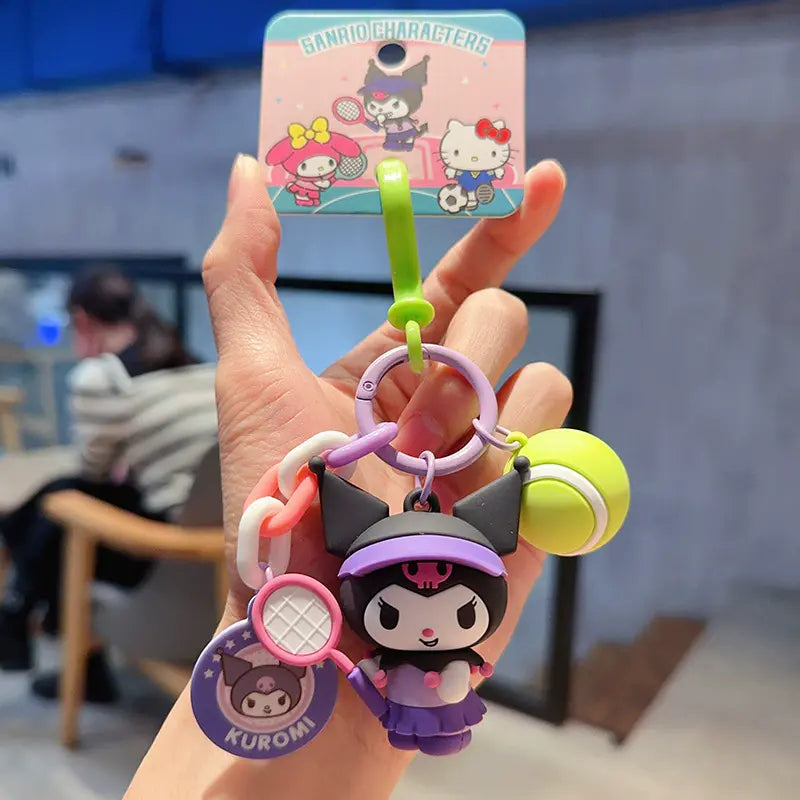 Sanrio plush Sports Meet keychain, fun and playful accessory for everyday use Sanrio Sports Meet plush keychain, perfect small accessory for keyrings Cute Sanrio Sports Meet plush keychain, unique keychain for sports lovers Sanrio plush keychain with spor