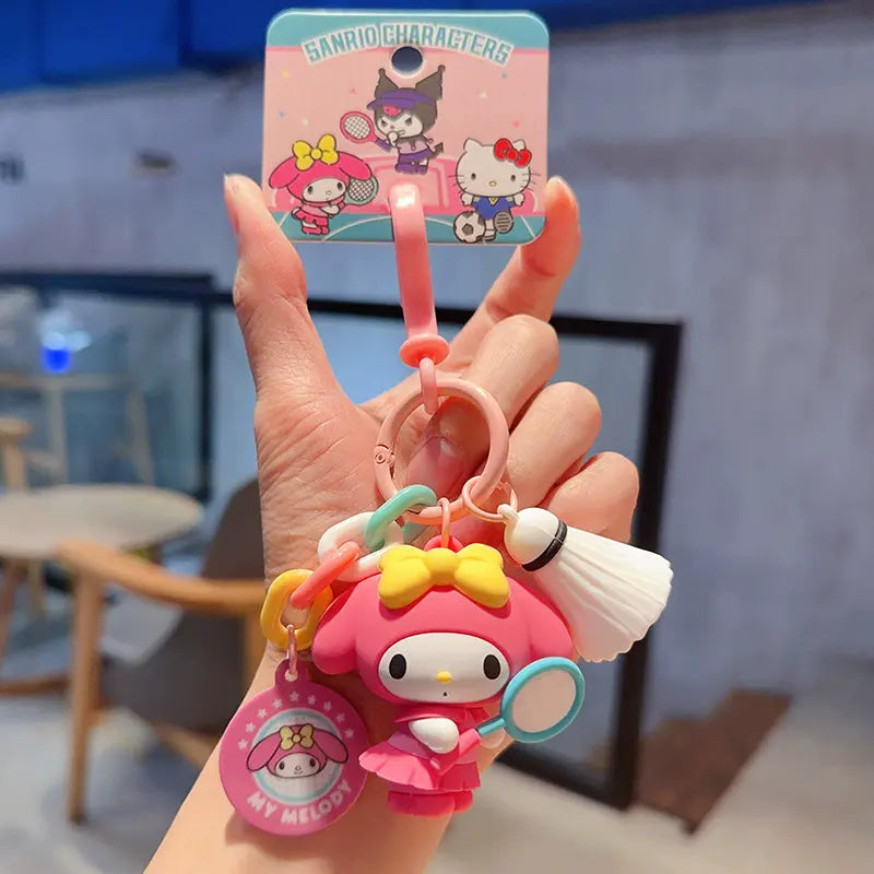 Sanrio Sports Meet plush keychain, cute and sporty bag charm for fans Sanrio plush Sports Meet keychain, playful accessory for sports enthusiasts Sanrio keychain with Sports Meet plush toy, fun and colorful bag charm Sanrio Sports Meet plush keychain, sma