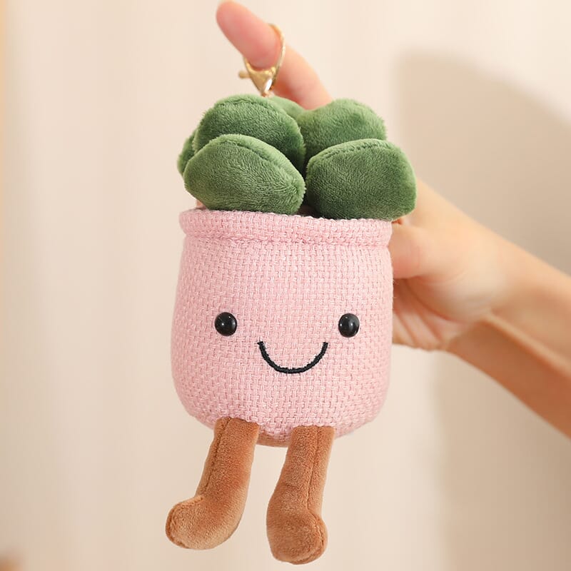  Realistic Plant Plush Keychain – Soft and vibrant plant plush toy attached to a keychain. 🌱