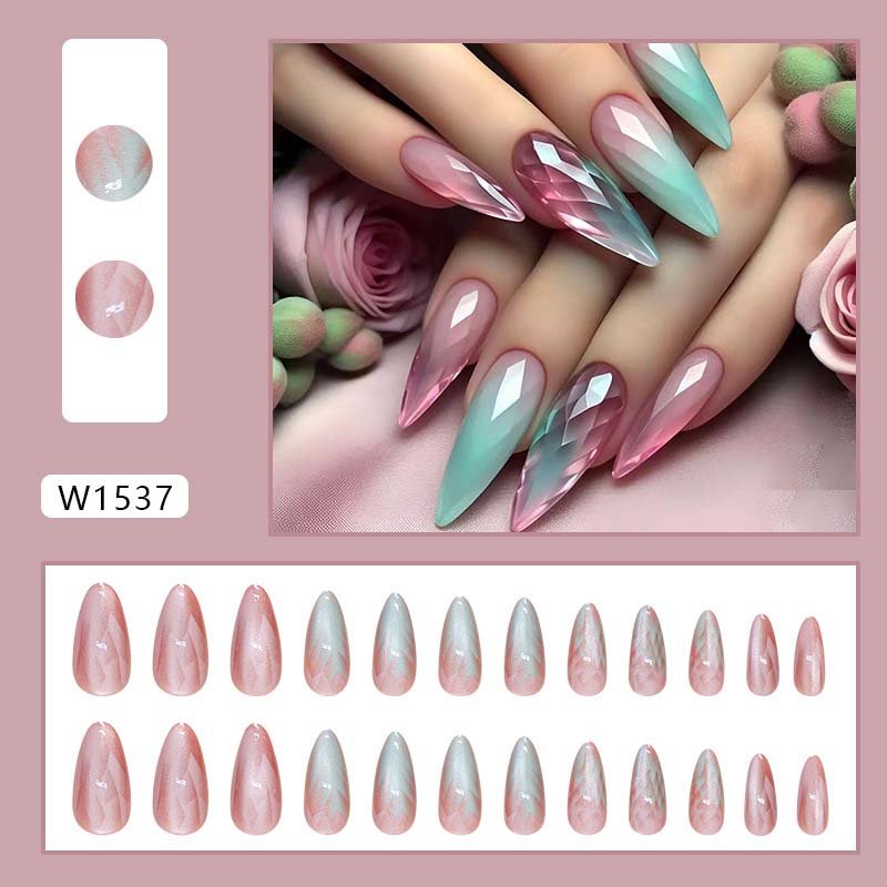 24pcs Gradient Cat Eye Press - On Nail Kit(9007) - Gookka