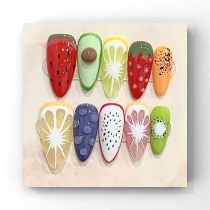 Summer Fruit Design Handmade Nails(9003)