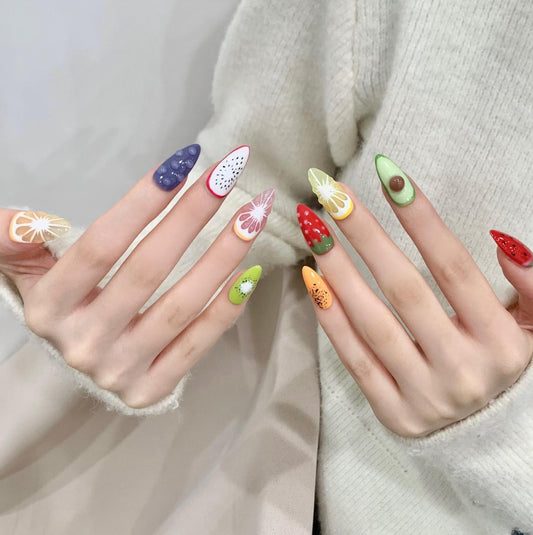 Summer Fruit Design Handmade Nails(9003)