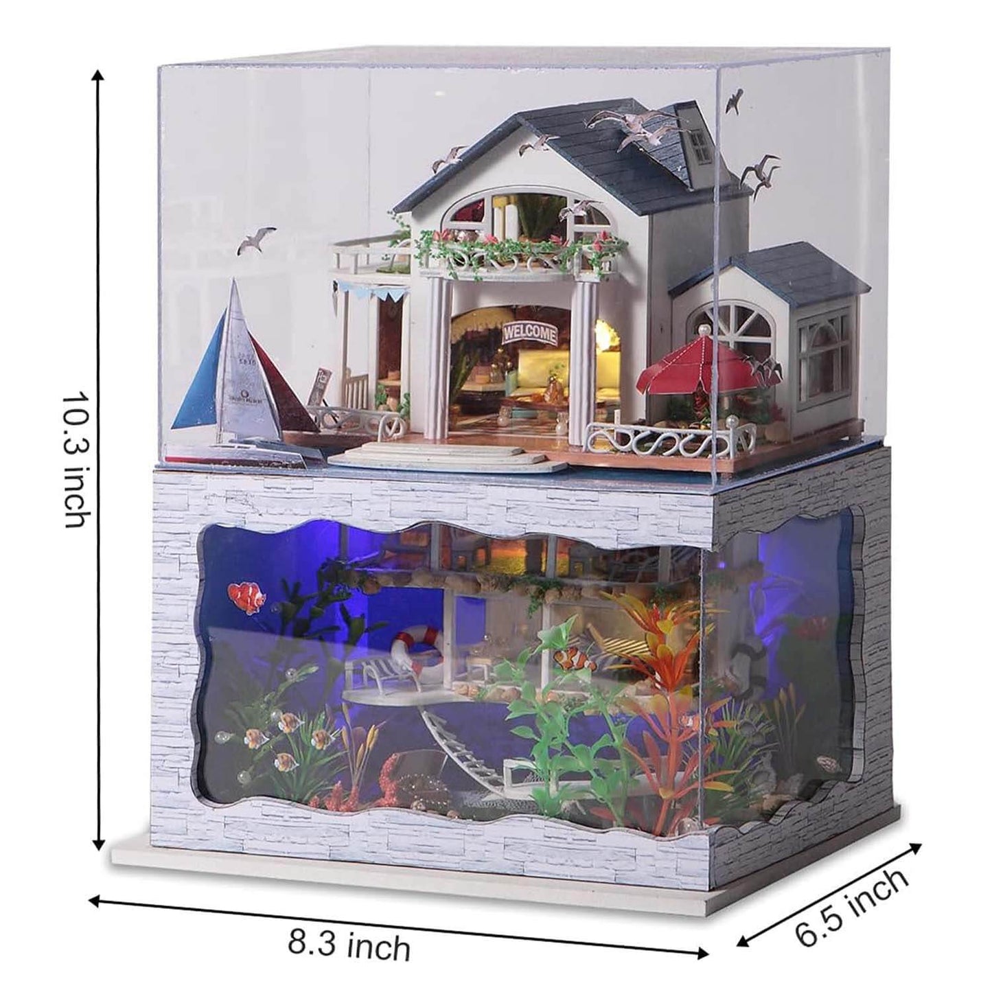 Beachside Bungalow DIY Miniature Dollhouse Kit(10011) - Gookka