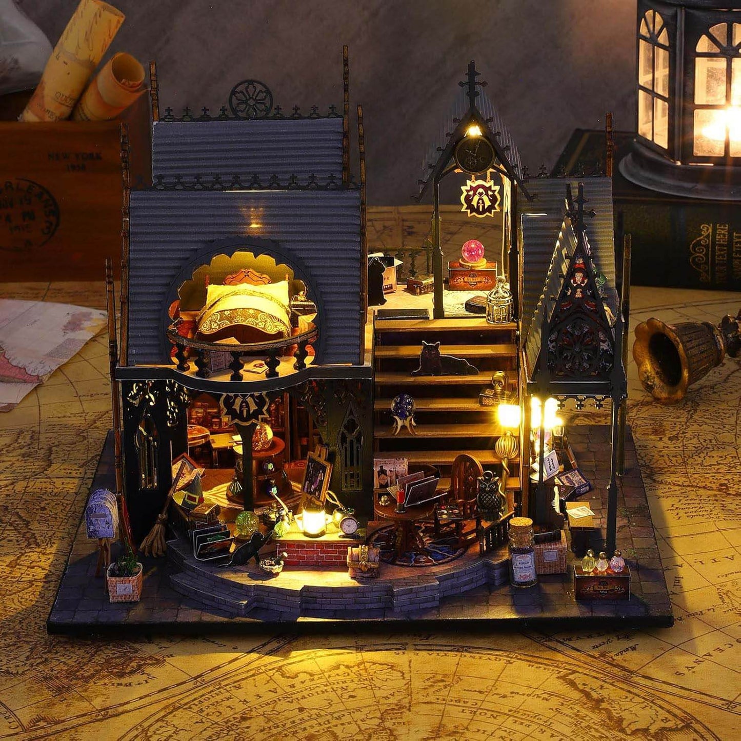 DIY Magic Time Miniature Dollhouse Kit (10013) - Perfect for Home Decor and Craft Lovers  Magic Time DIY Kit (10013) - Craft a Gorgeous Miniature Home for Display  Magic Time Miniature DIY Kit (10013) - Perfect DIY Craft for Magic and Fantasy Lovers  DIY 