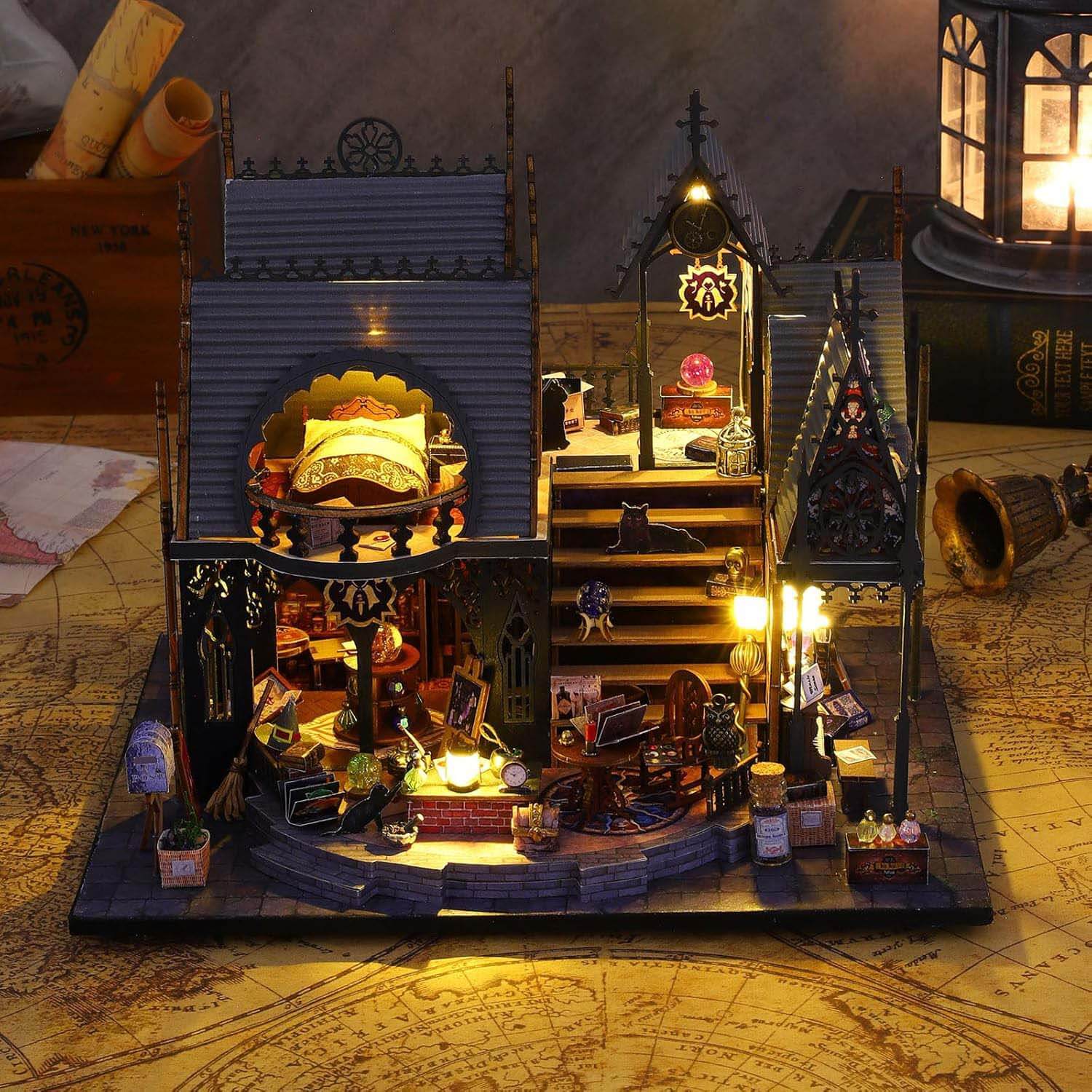 DIY Magic Time Miniature Dollhouse Kit (10013) - Perfect for Home Decor and Craft Lovers  Magic Time DIY Kit (10013) - Craft a Gorgeous Miniature Home for Display  Magic Time Miniature DIY Kit (10013) - Perfect DIY Craft for Magic and Fantasy Lovers  DIY 