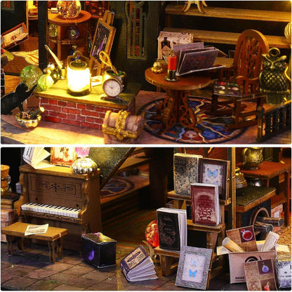 DIY Miniature Dollhouse Kit - Magic Time Theme (10013) - Craft Your Own Enchanted House  Magic Time Miniature Dollhouse Kit (10013) - Ideal Craft for DIY Enthusiasts