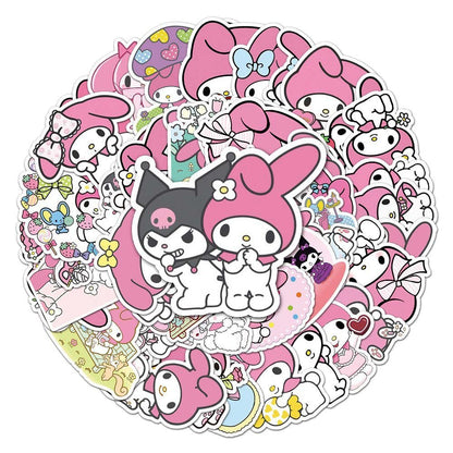 Sanrio Melody Stickers 50pcs (2009) - Kawaii Melody Stickers with Cute Designs  Sanrio Melody Stickers Pack 50pcs (2009) - Stickers Featuring Sanrio’s Melody Character  50pcs Sanrio Melody Stickers (2009) - Cute Kawaii Stickers with Melody Character