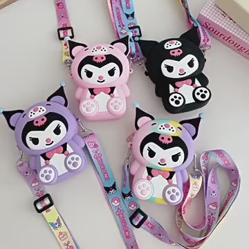 Kawaii Sanrio Kuromi Coin Wallet Purse and Crossbody Shoulder Bag