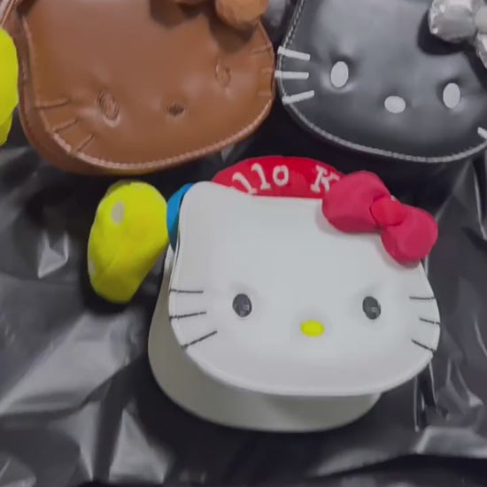 Adorable Hello Kitty inspired Kelly mini handbag  Small KT cat shoulder bag for kids and women