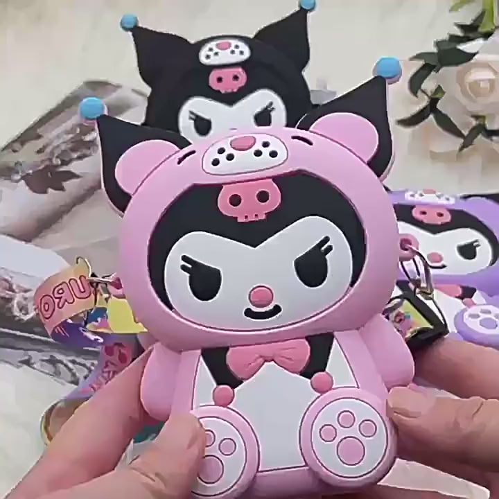 Cute Kuromi Sanrio Shoulder Bag with Kawaii Coin Purse Design