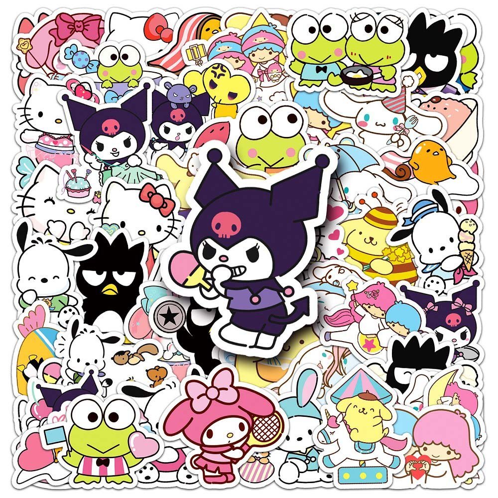 50pcs Sanrio Mix Stickers (2010) - A Diverse Collection of Sanrio Sticker Designs  Sanrio 50pcs Mix Stickers (2010) - Cute Stickers of Hello Kitty, My Melody, and More  Sanrio 50pcs Sticker Mix (2010) - Collectible Stickers Featuring Sanrio Characters