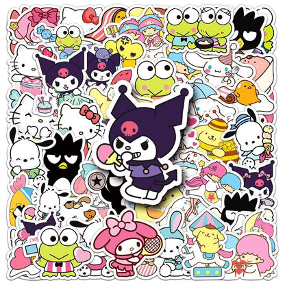 50pcs Sanrio Mix Stickers (2010) - A Diverse Collection of Sanrio Sticker Designs  Sanrio 50pcs Mix Stickers (2010) - Cute Stickers of Hello Kitty, My Melody, and More  Sanrio 50pcs Sticker Mix (2010) - Collectible Stickers Featuring Sanrio Characters
