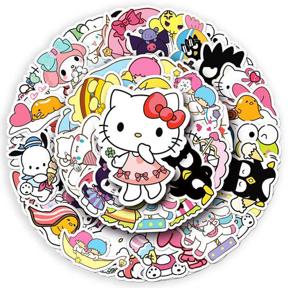 Sanrio Mix 50pcs Stickers (2010) - Cute and Colorful Sanrio Characters Sticker Pack  50pcs Sanrio Mix Stickers (2010) - Vibrant Stickers Featuring Sanrio Favorites  Sanrio 50pcs Stickers Mix (2010) - Fun Stickers with Hello Kitty, Cinnamoroll, and More